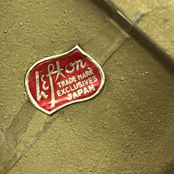 Lefton Gold Sleigh & Reindeer Red Green Jewels Christmas Ceramic w/Sticker Japan - Picture 9 of 16